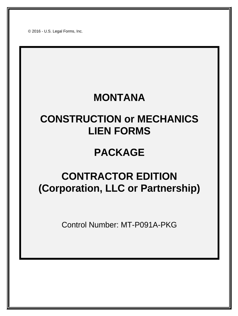 Montana Mechanics Lien  Form