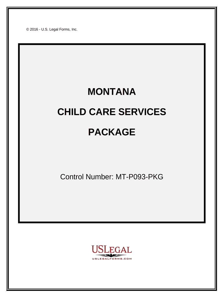 Child Care Services Package Montana  Form