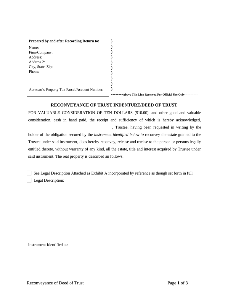 Montana Trust Indenture Form