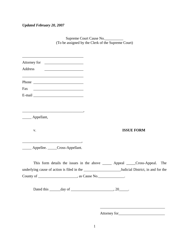 Issue Form Montana