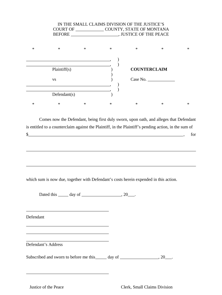 Small Claims Court  Form