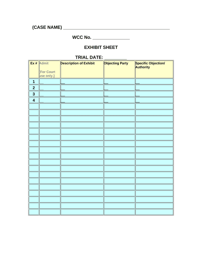 Exhibit Sheet Montana  Form