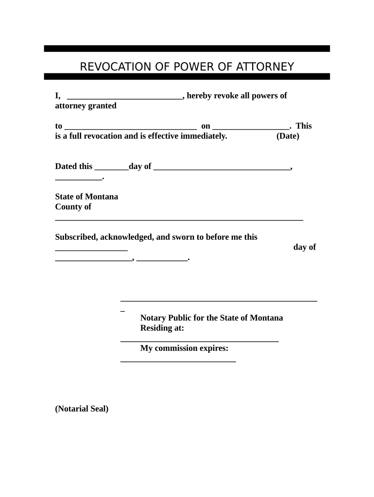 Montana Revocation  Form