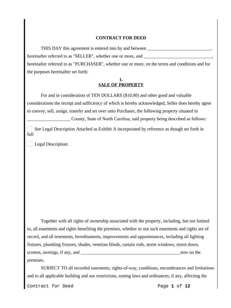 Nc Agreement  Form