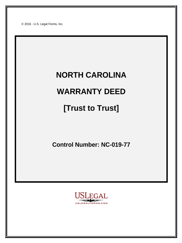 Warranty Deed Trust to Trust North Carolina  Form