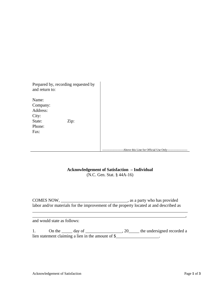 North Carolina Mechanics  Form