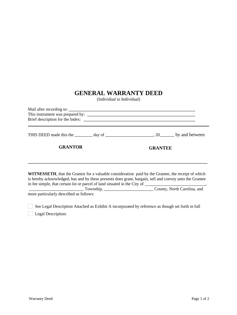 Nc Deed  Form