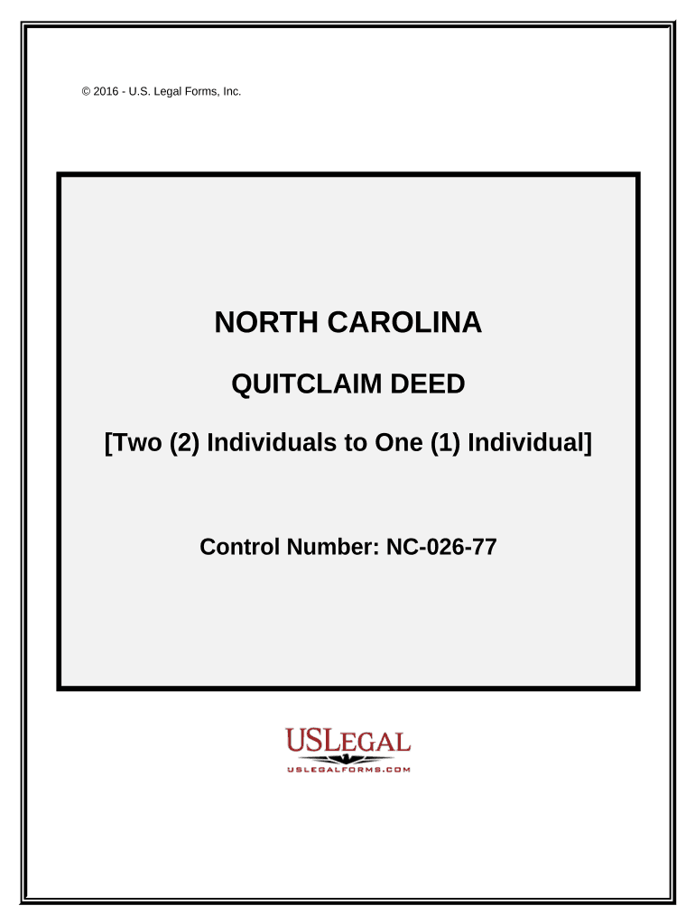 North Carolina Quitclaim Deed  Form
