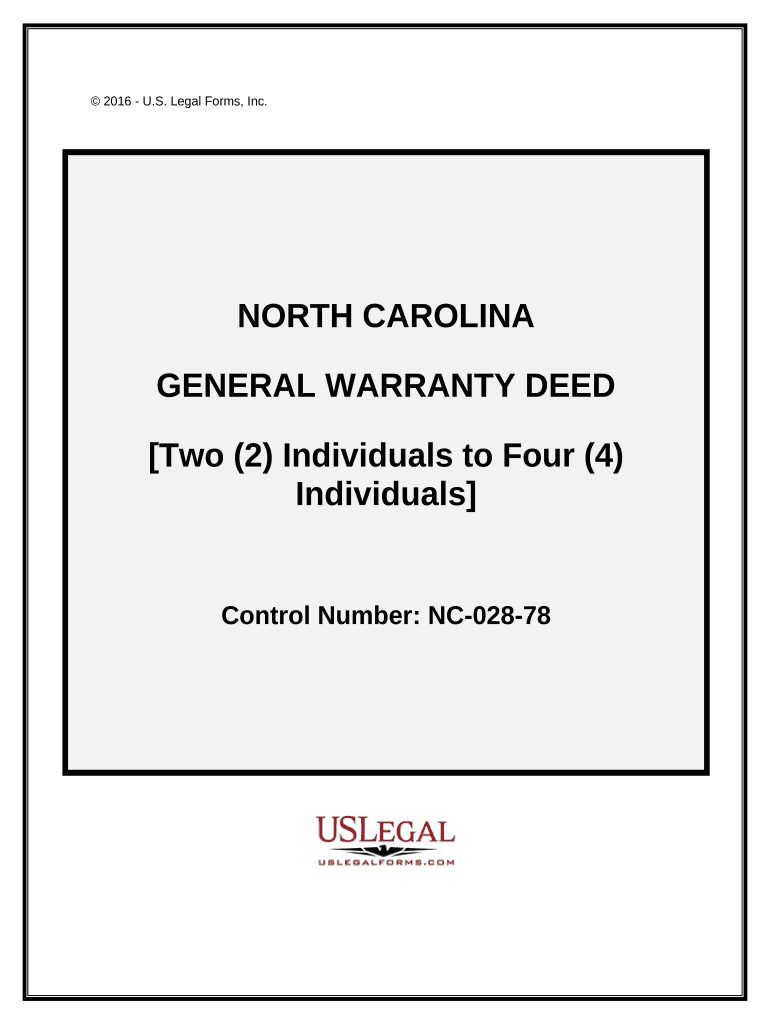 North Carolina General Warranty Deed Form