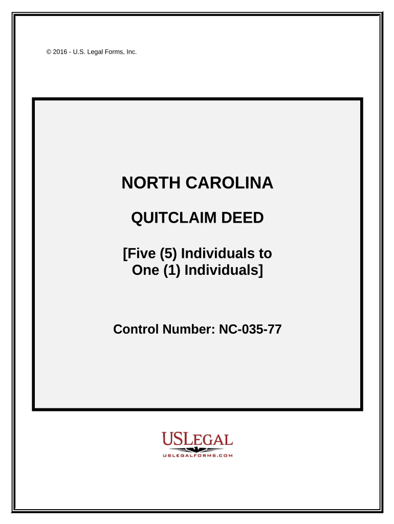 North Carolina Quitclaim Deed  Form