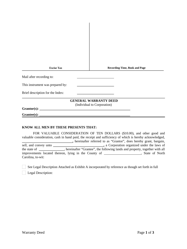 North Carolina General  Form