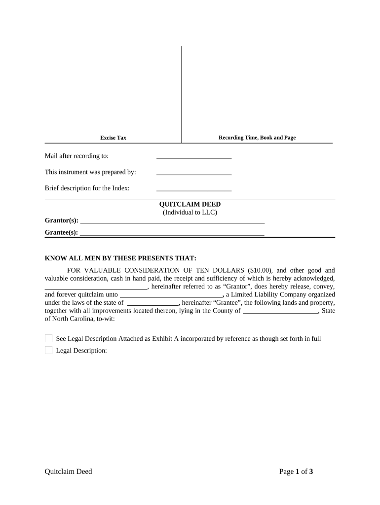 Quitclaim Deed Llc  Form