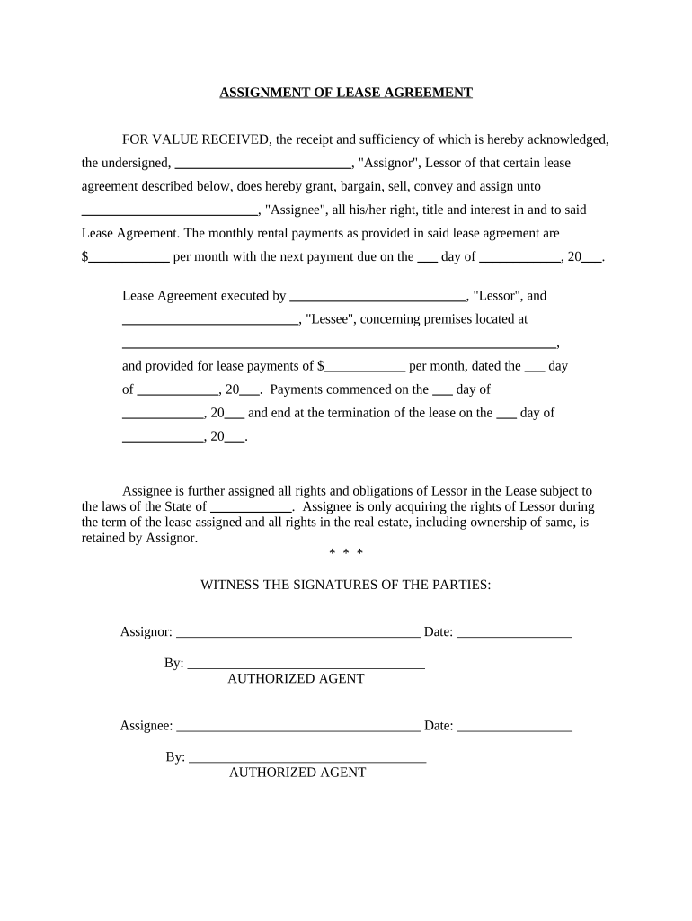 Assignment of Lease from Lessor with Notice of Assignment North Carolina Form