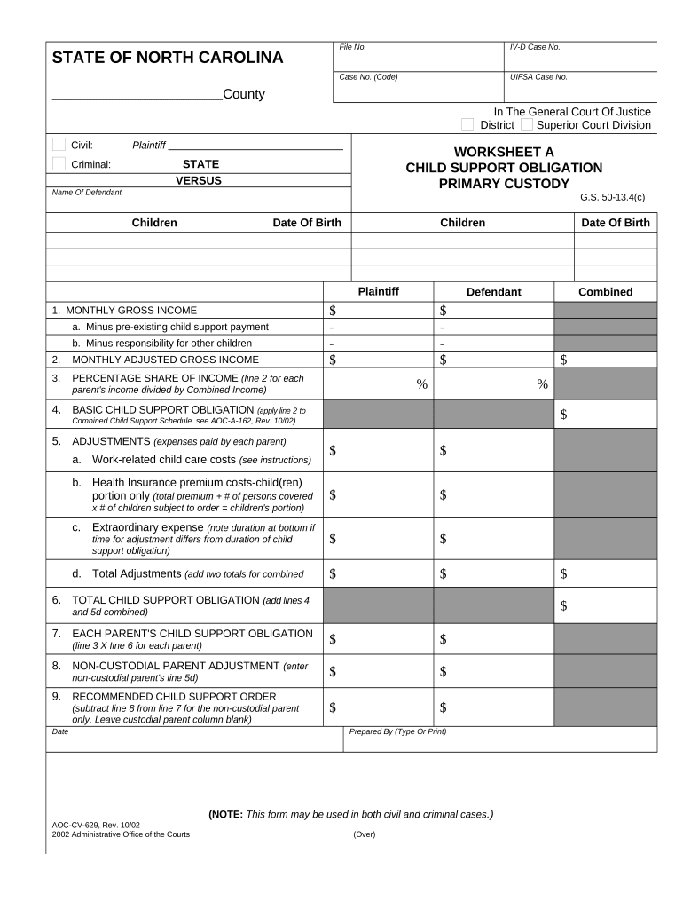 Nc Custody  Form