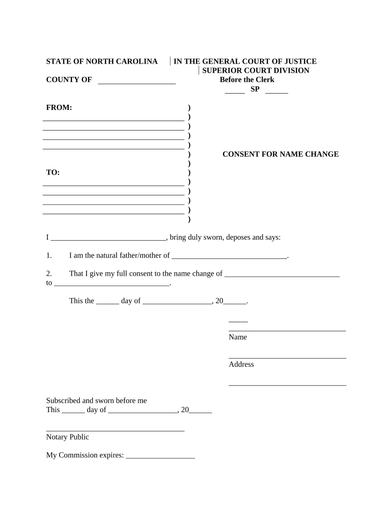 Consent Name Change  Form