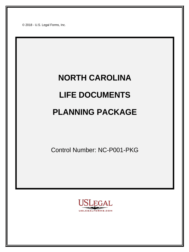 Life Documents Planning Package, Including Will, Power of Attorney and Living Will North Carolina  Form