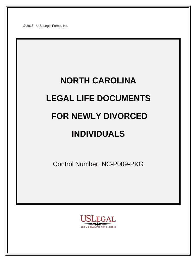 Newly Divorced Individuals Package North Carolina  Form