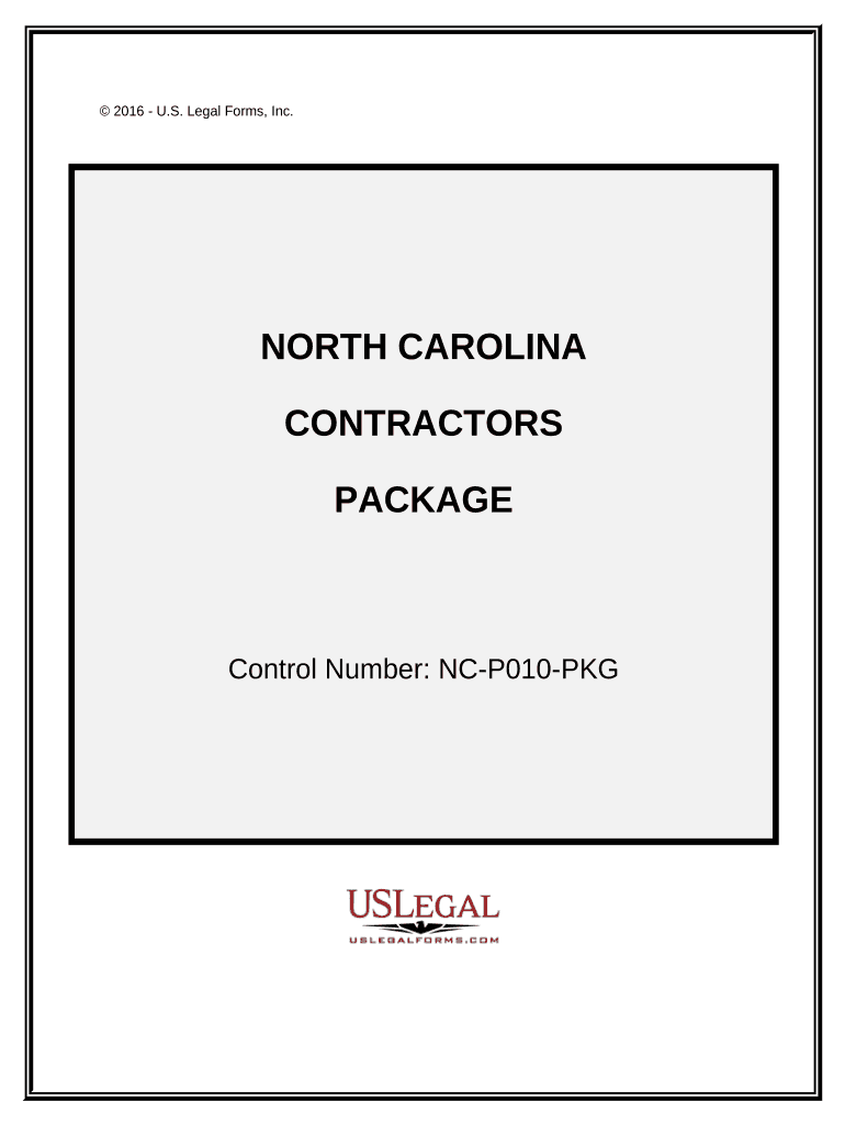 Contractors Forms Package North Carolina