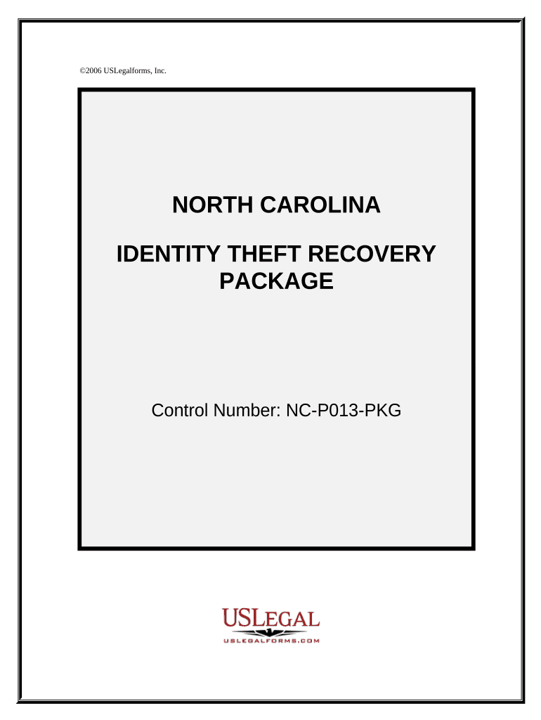 Identity Theft Recovery Package North Carolina  Form