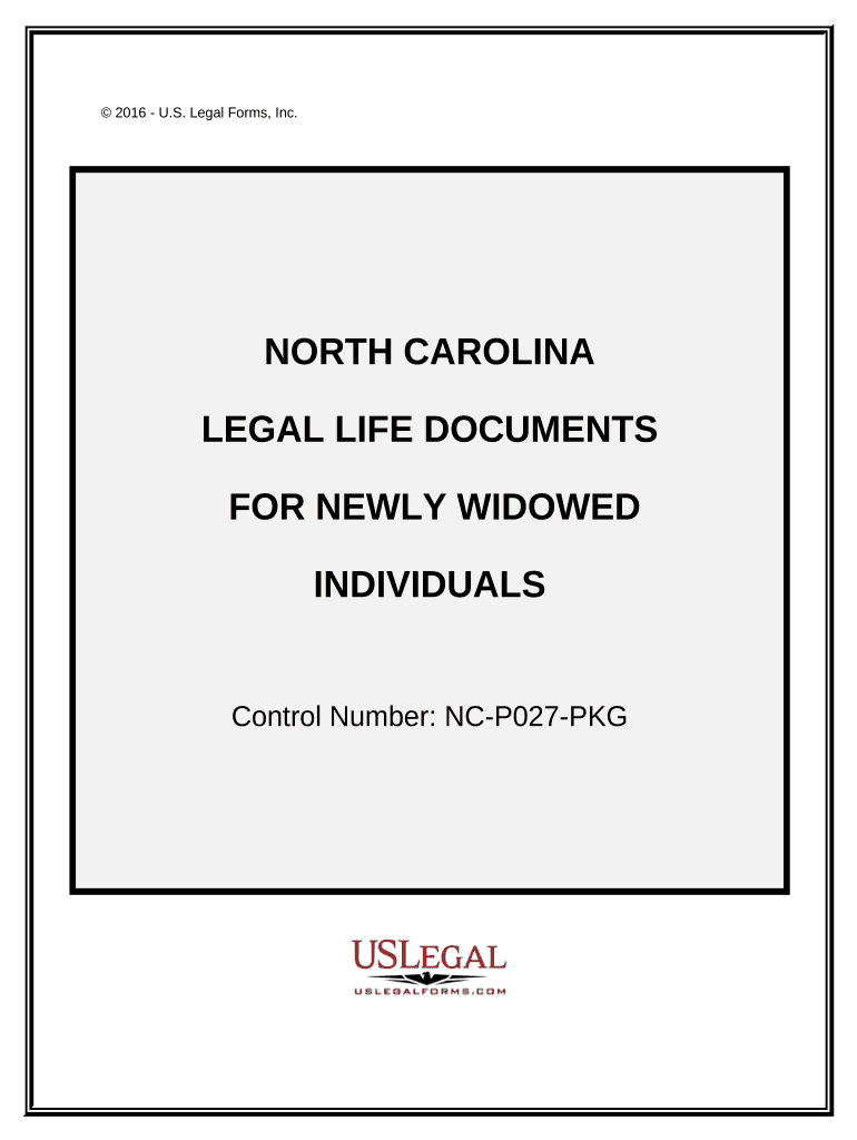 Newly Widowed Individuals Package North Carolina  Form
