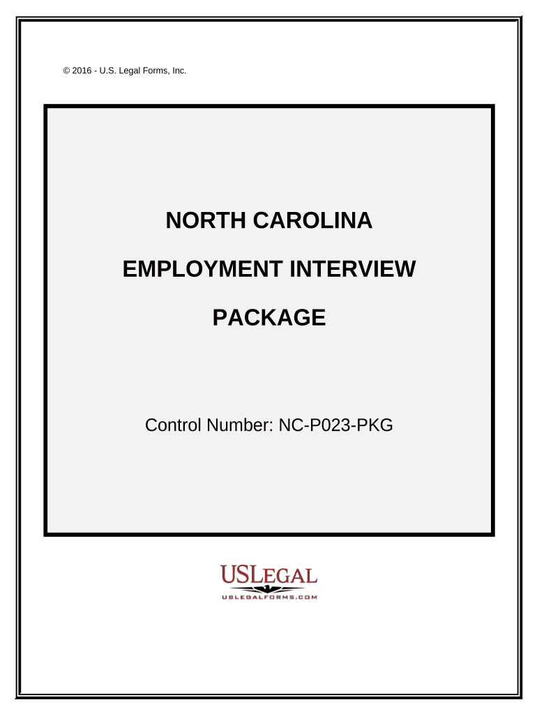 Employment Interview Package North Carolina  Form