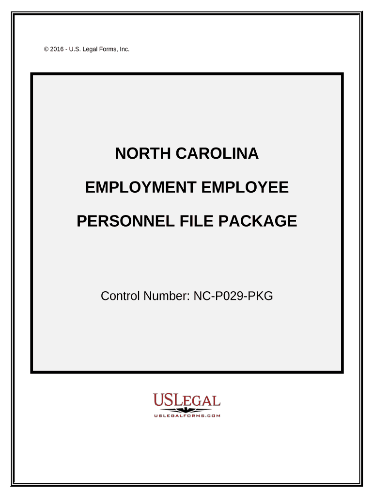 Employment Employee Personnel File Package North Carolina  Form