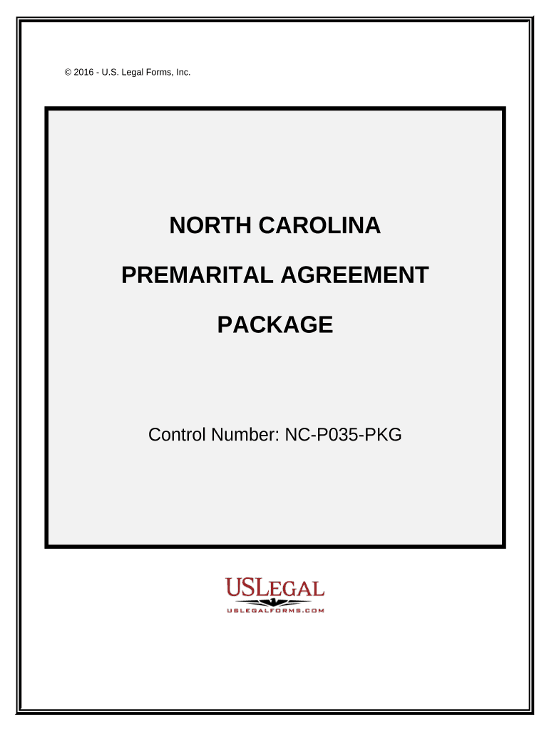 Premarital Agreements Package North Carolina  Form