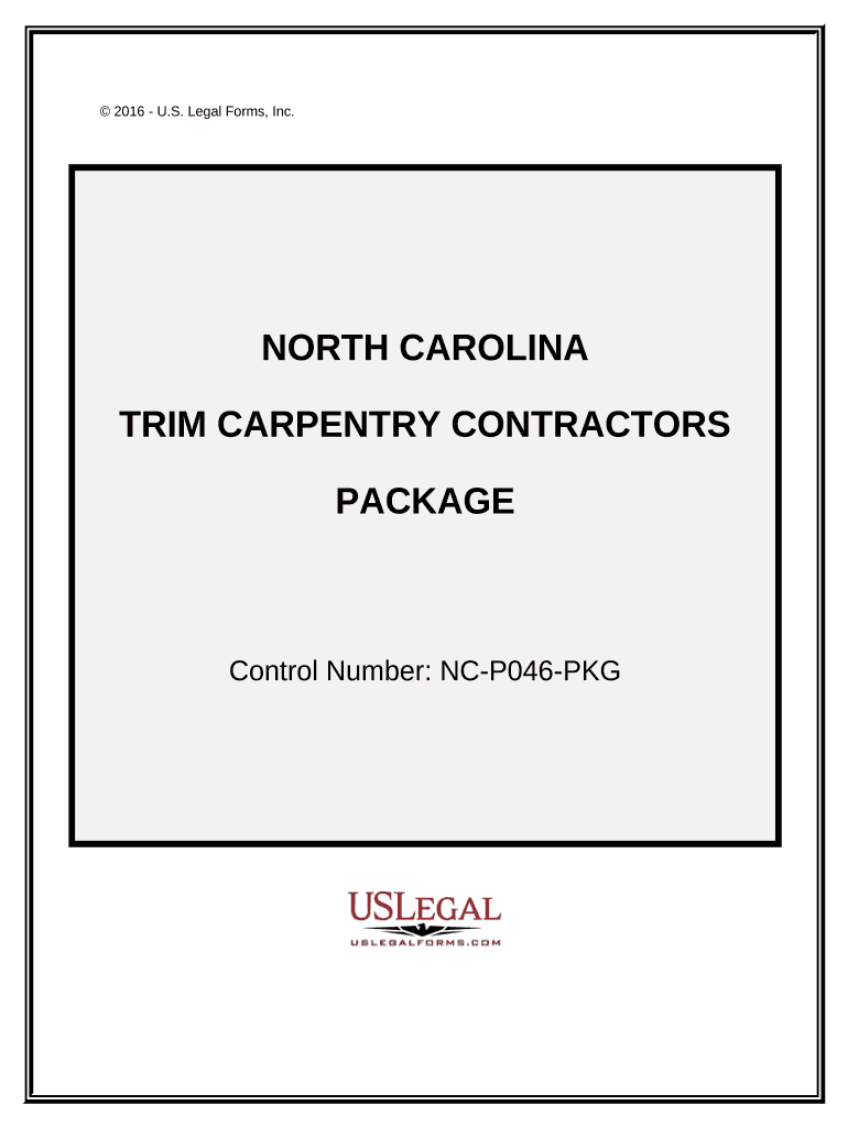 Trim Carpentry Contractor Package North Carolina  Form