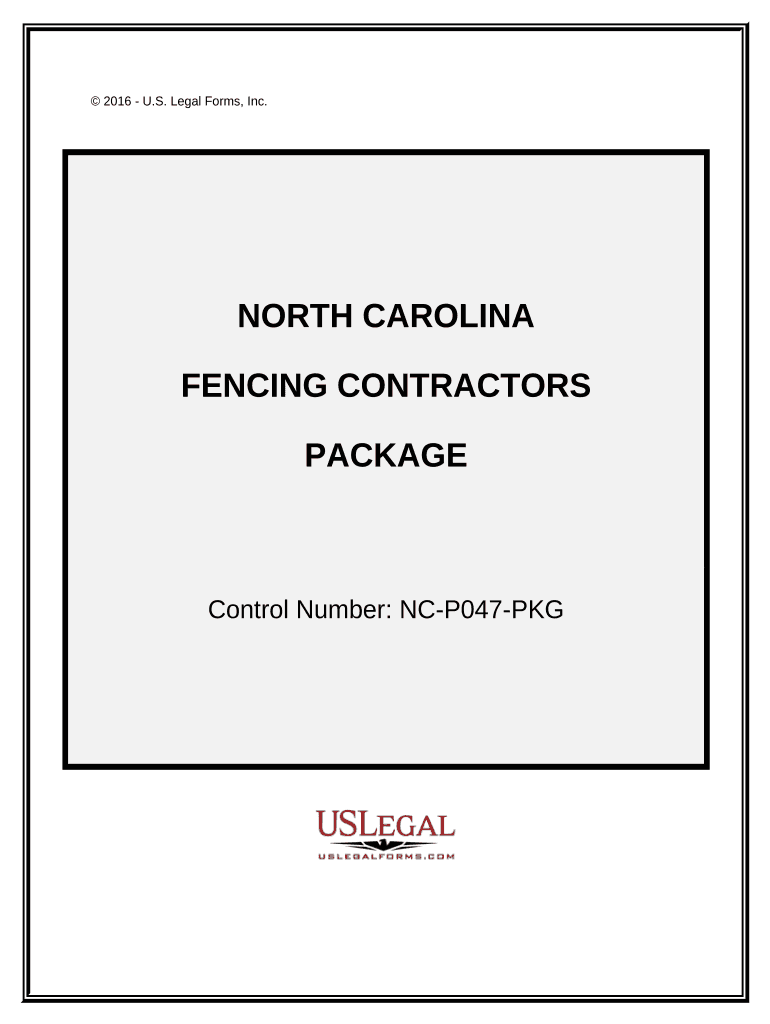 Fencing Contractor Package North Carolina  Form