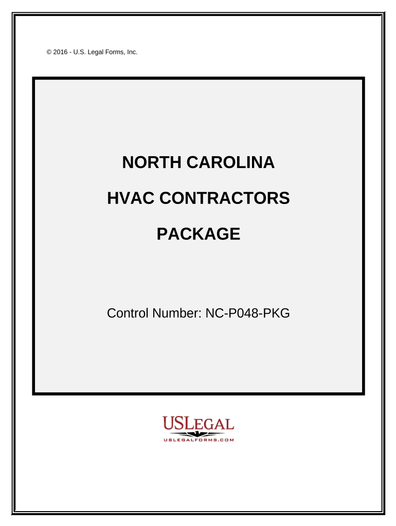 HVAC Contractor Package North Carolina  Form