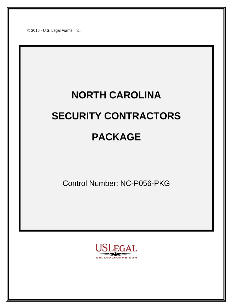 Security Contractor Package North Carolina  Form