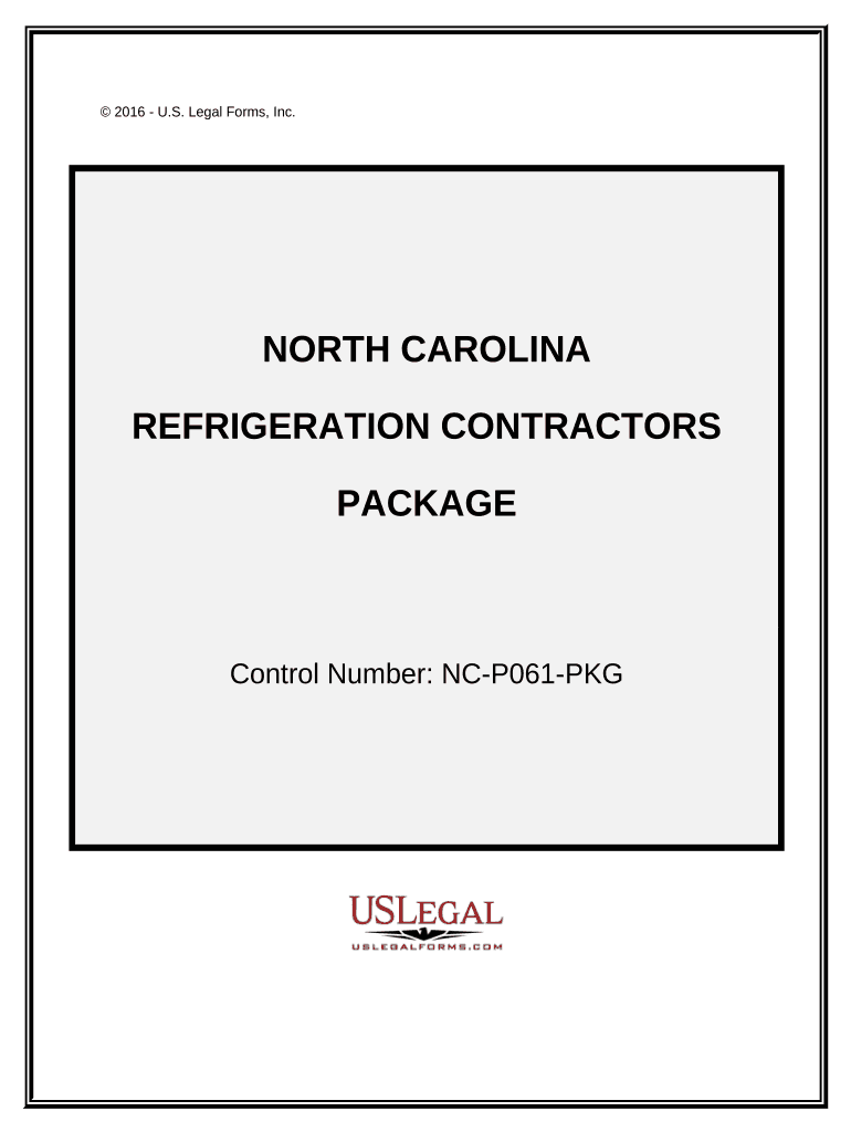 Refrigeration Contractor Package North Carolina  Form