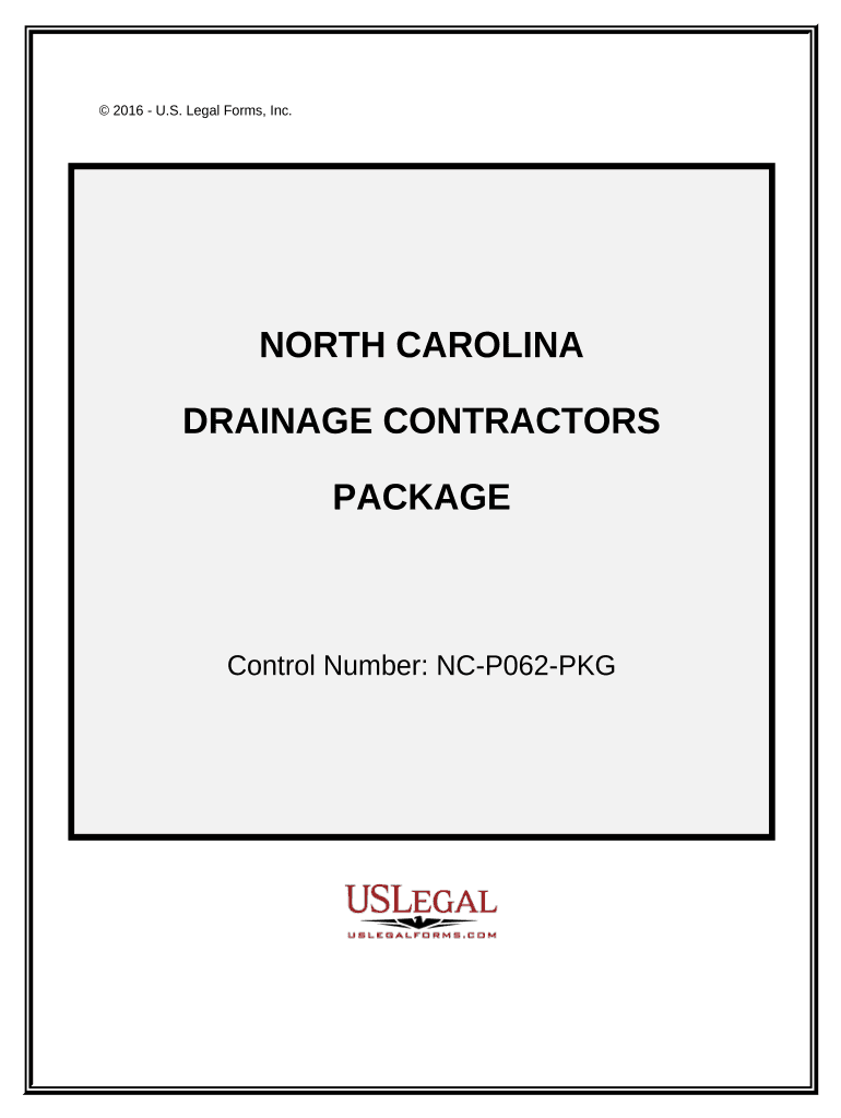 Drainage Contractor Package North Carolina  Form