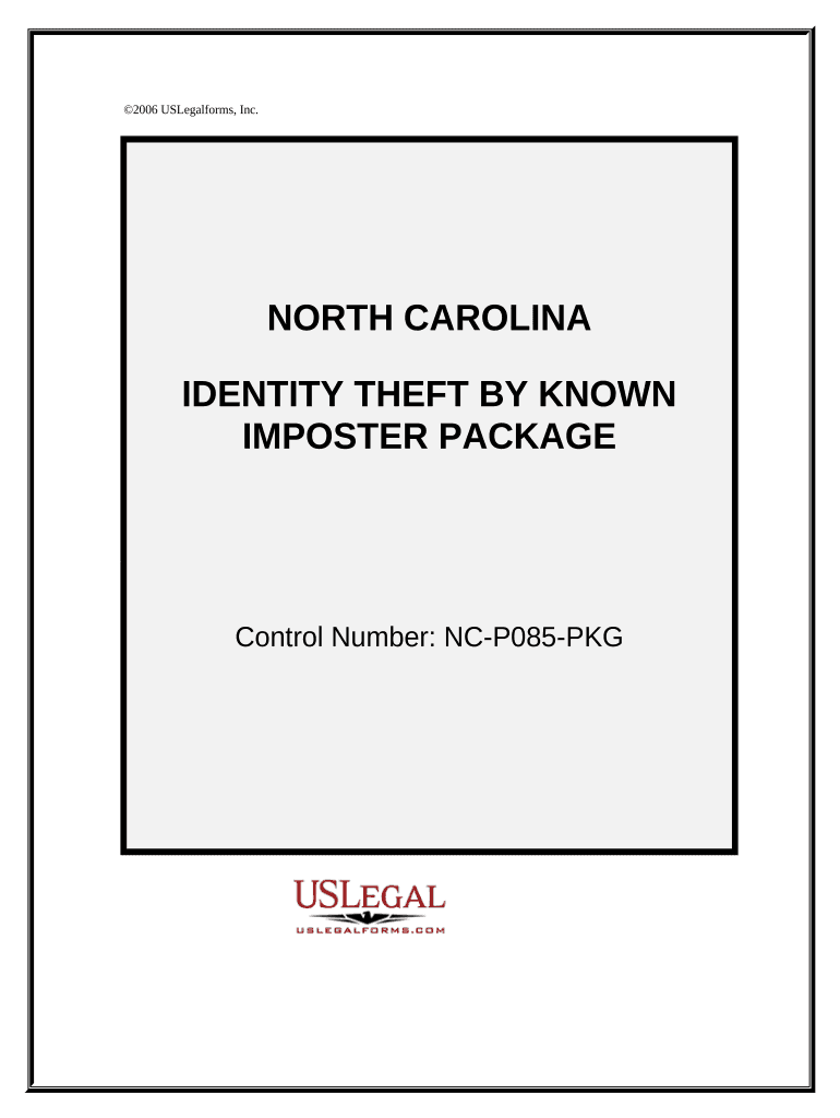 Identity Theft by Known Imposter Package North Carolina  Form