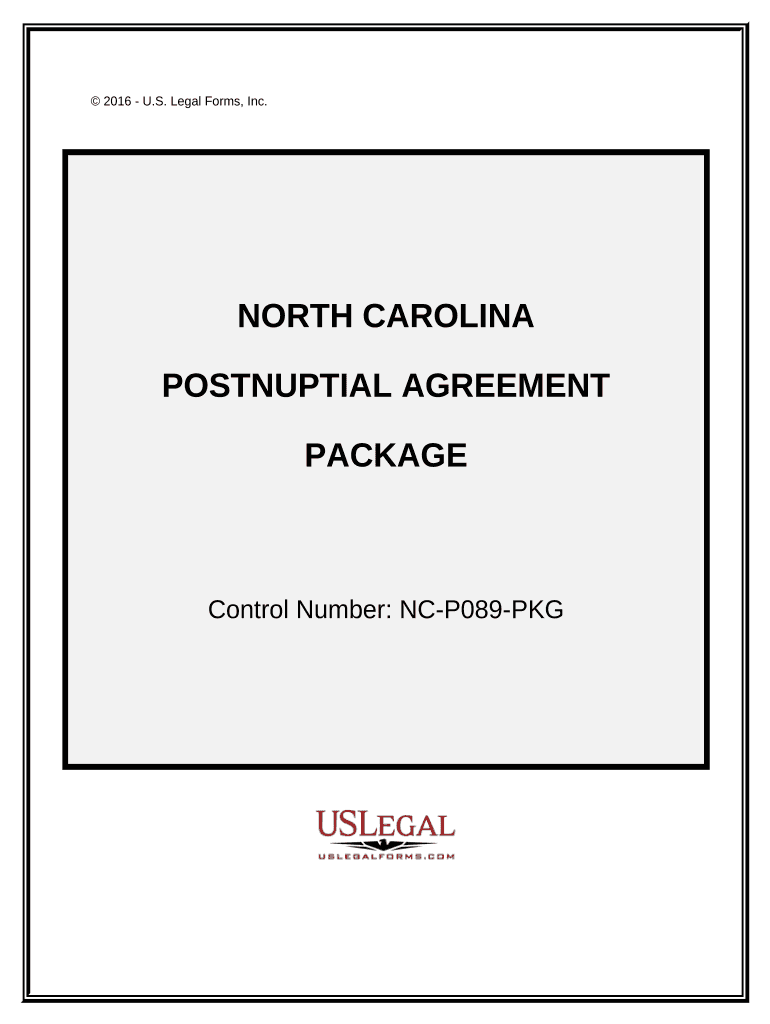 Postnuptial Agreements Package North Carolina  Form