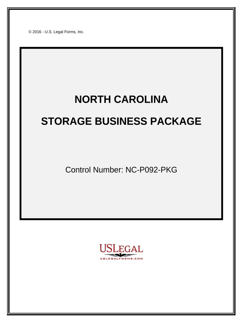 Storage Business Package North Carolina  Form