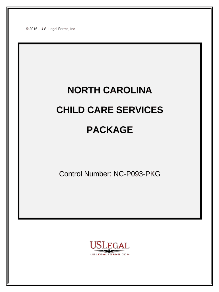 Child Care Services Package North Carolina  Form