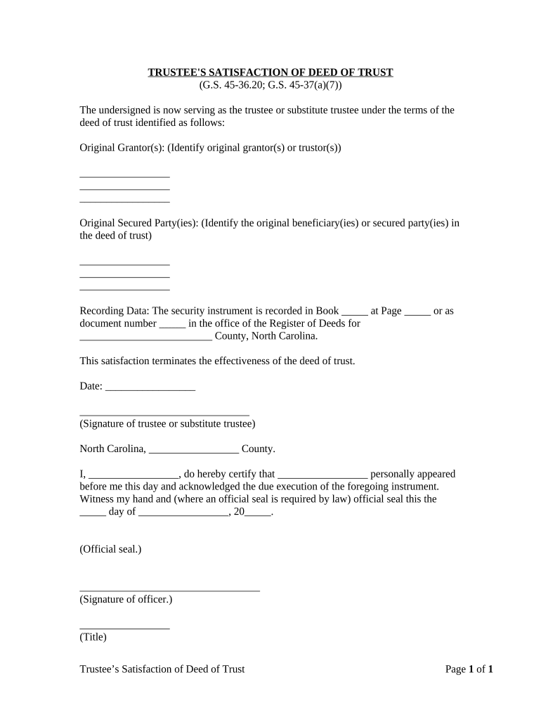 Nc Certificate Trust  Form