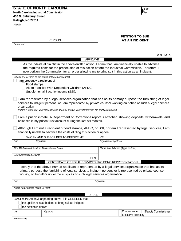 North Carolina Sue  Form