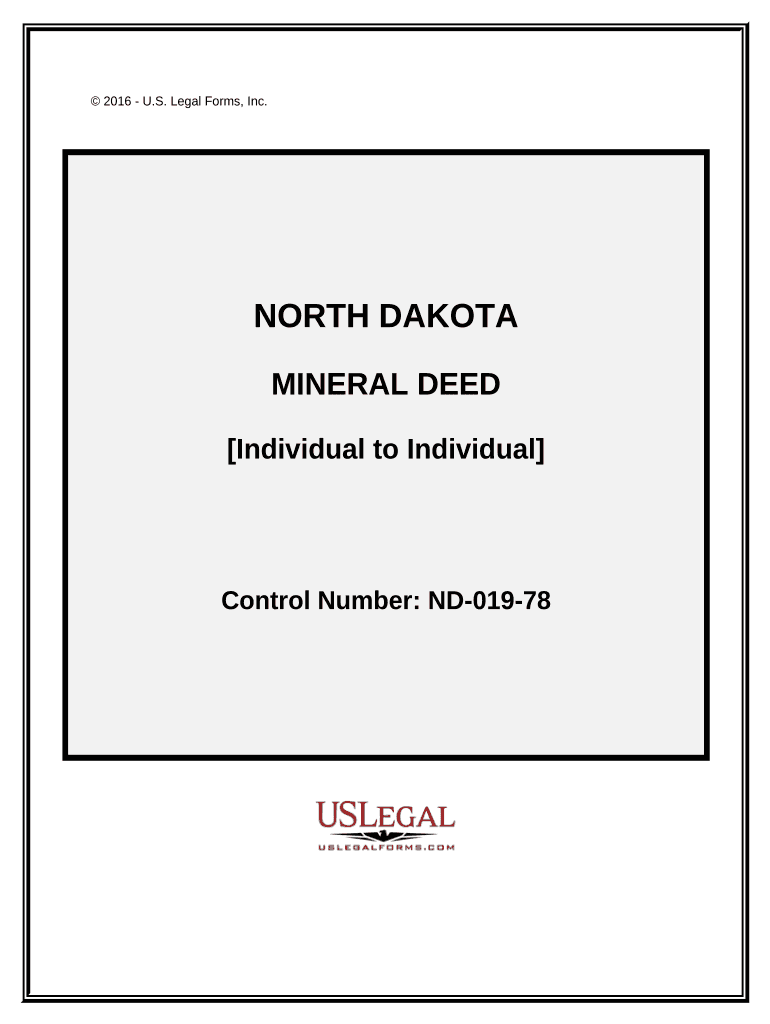 Mineral Deed Individual to Individual North Dakota  Form