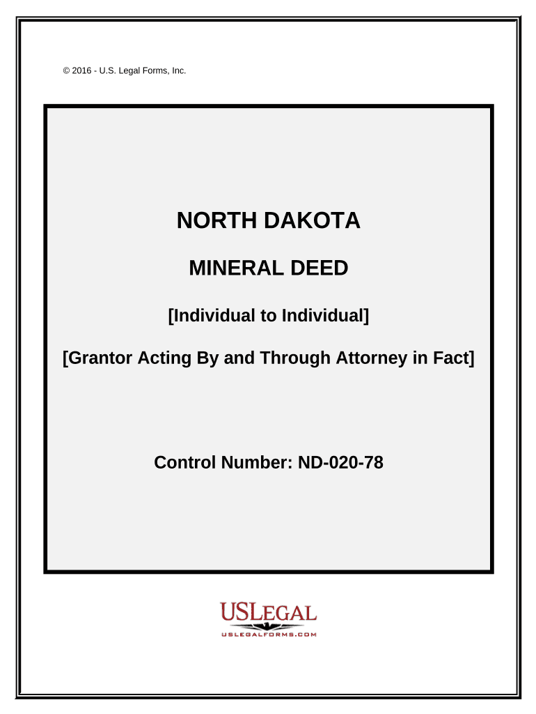 North Dakota Mineral Deed  Form