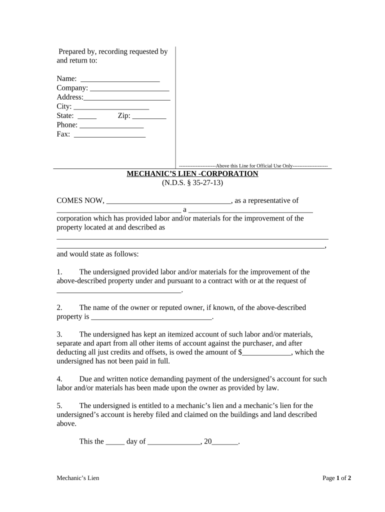 Nd Corporation  Form