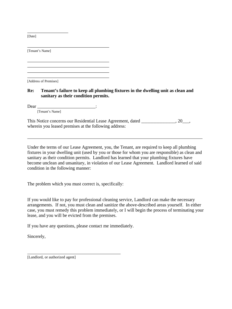 Letter Tenant Lease Template  Form