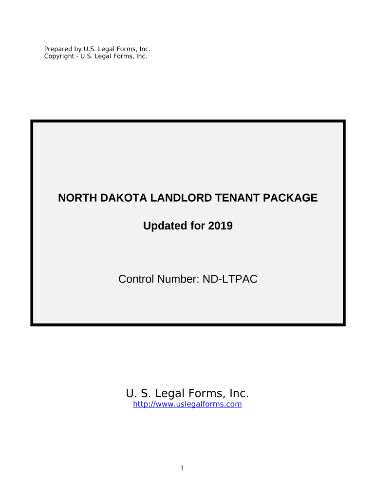 Residential Landlord Tenant Rental Lease Forms and Agreements Package North Dakota
