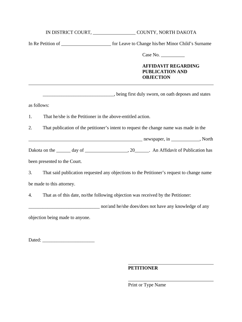Objection Name Change  Form