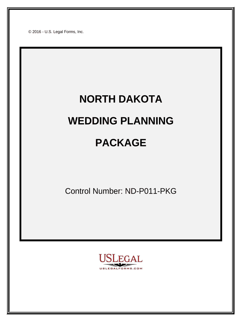 Wedding Planning or Consultant Package North Dakota  Form