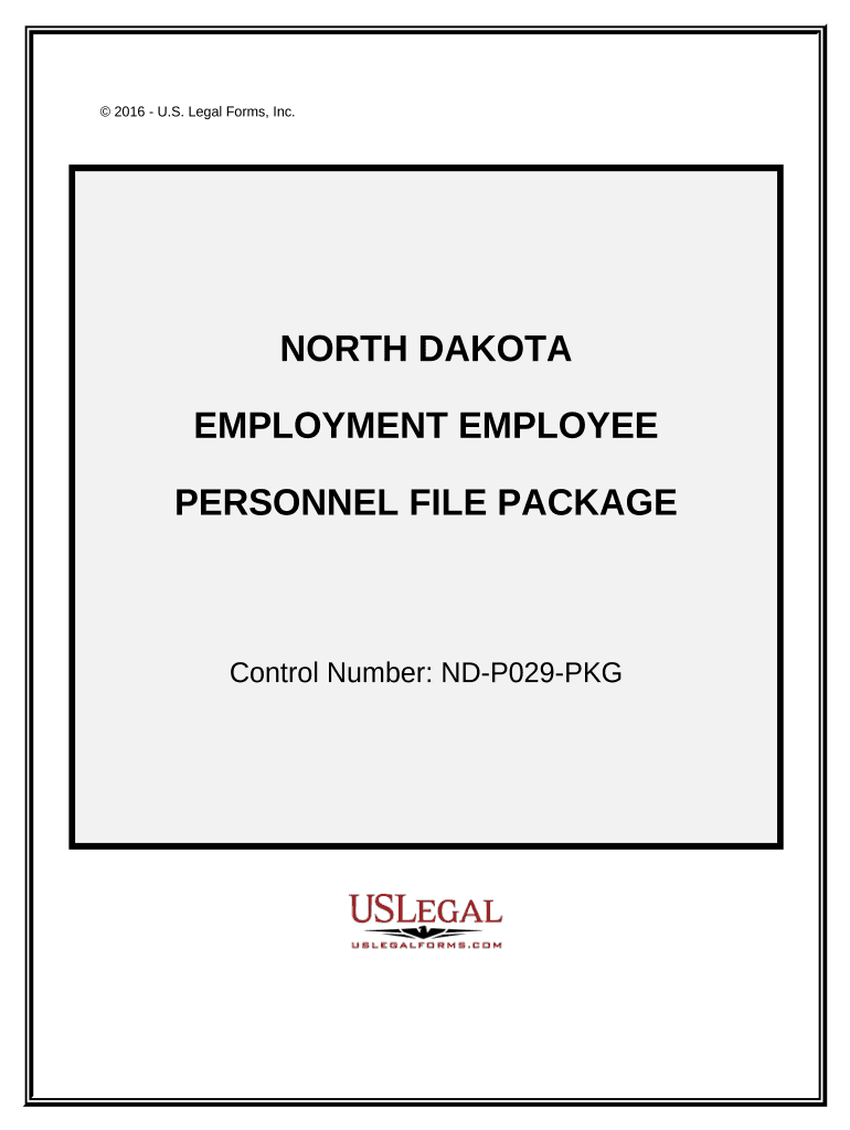 Employment Employee Personnel File Package North Dakota  Form
