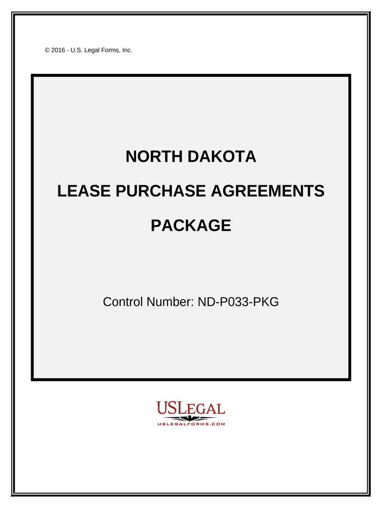 Lease Purchase Agreements Package North Dakota  Form