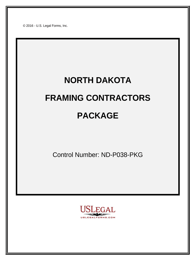 Framing Contractor Package North Dakota  Form