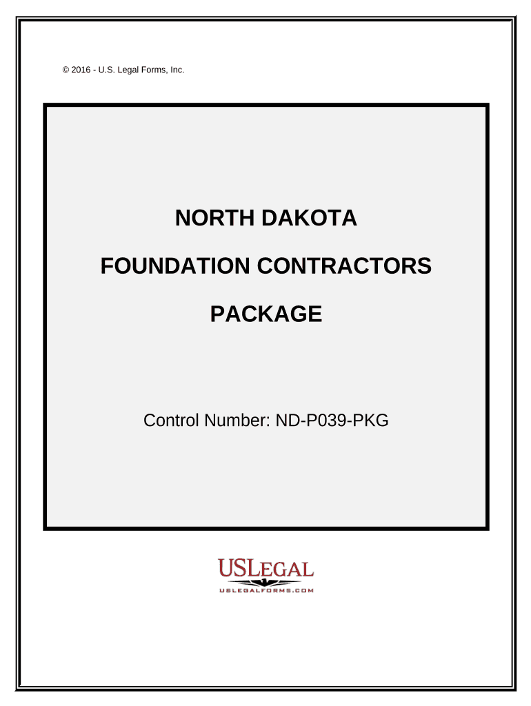 Foundation Contractor Package North Dakota  Form